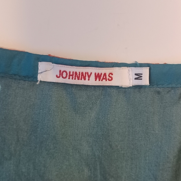 Johnny Was Magdalene Silk Embroidered Boho Multicolor Poncho Tunic Top Sz Med - Picture 5 of 9